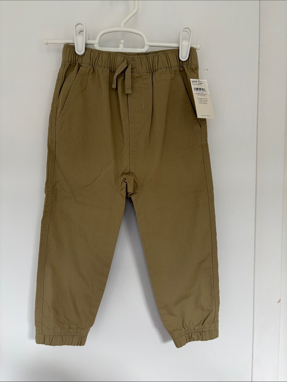 NWT Tea Collection Khaki Elastic-Waist Jogger Pants -